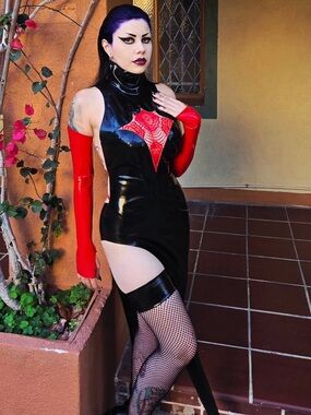 Latex Dress with lace keyhole